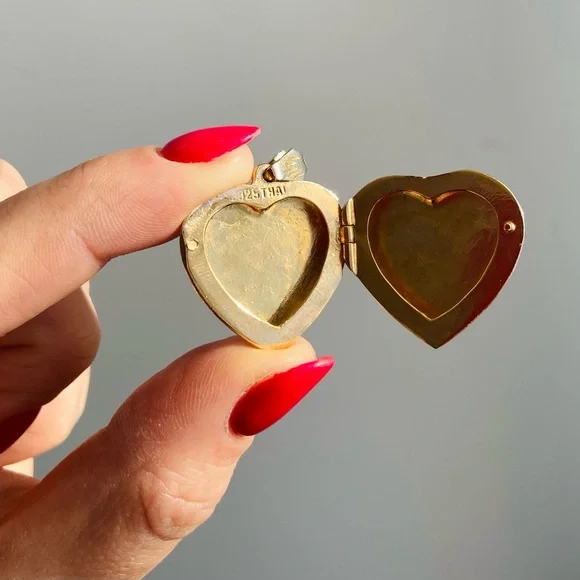 Vintage Heart Shaped 925 Silver Pendant - Picture 5 of 5